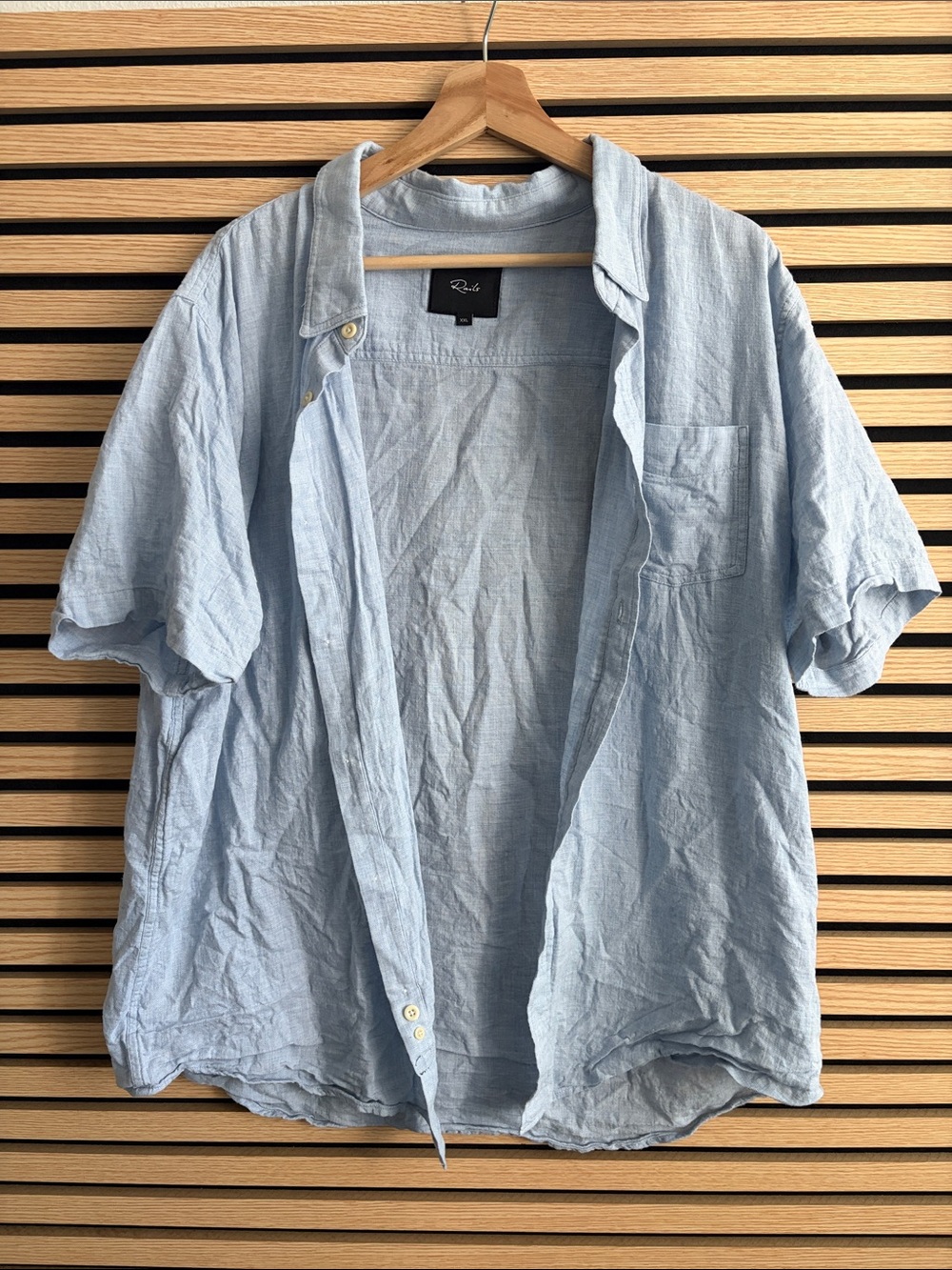 Rails Light Blue Short-Sleeve Linen Shirt